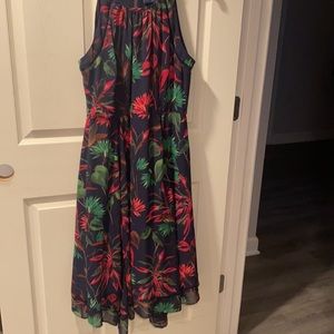 Taylor tropical floral chiffon overlay